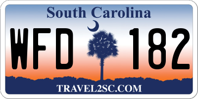 SC license plate WFD182