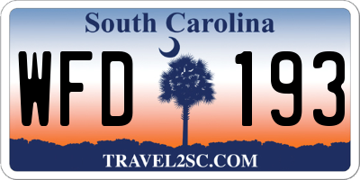 SC license plate WFD193