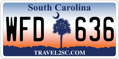SC license plate WFD636