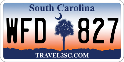 SC license plate WFD827