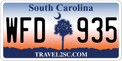 SC license plate WFD935