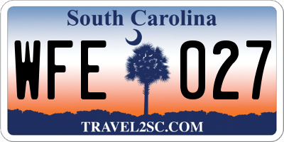 SC license plate WFE027