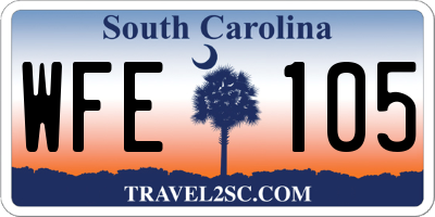 SC license plate WFE105