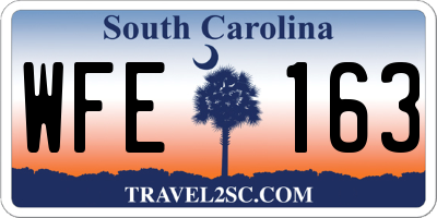 SC license plate WFE163