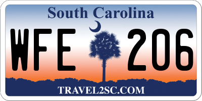 SC license plate WFE206