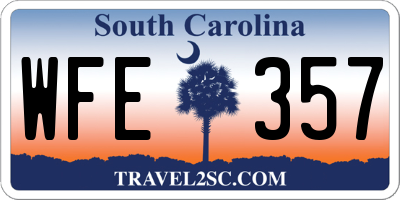 SC license plate WFE357