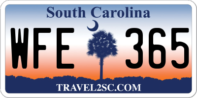 SC license plate WFE365