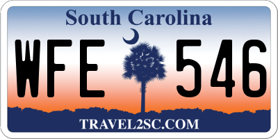 SC license plate WFE546