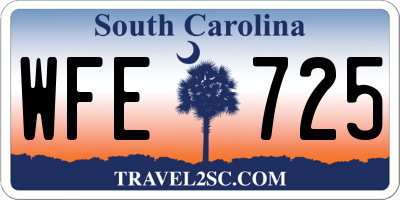 SC license plate WFE725