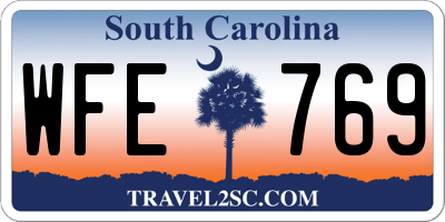 SC license plate WFE769