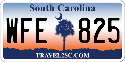 SC license plate WFE825