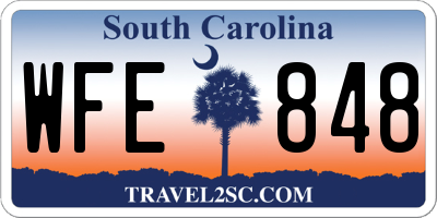 SC license plate WFE848