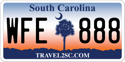 SC license plate WFE888