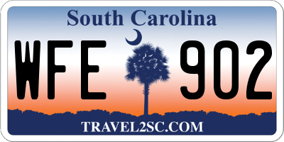 SC license plate WFE902