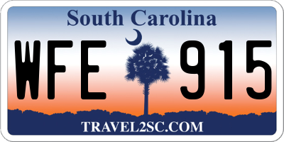 SC license plate WFE915