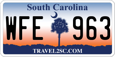 SC license plate WFE963