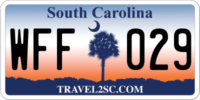 SC license plate WFF029