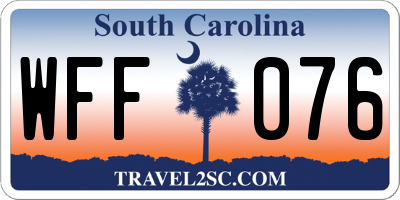 SC license plate WFF076