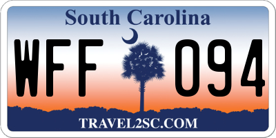 SC license plate WFF094