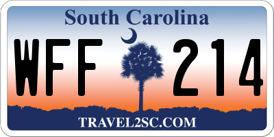 SC license plate WFF214