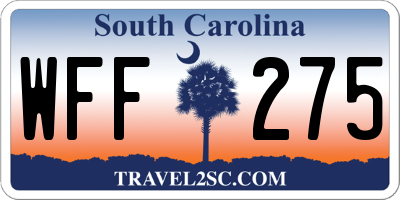 SC license plate WFF275