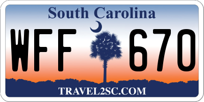 SC license plate WFF670
