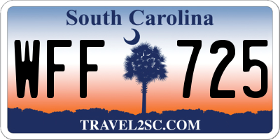 SC license plate WFF725
