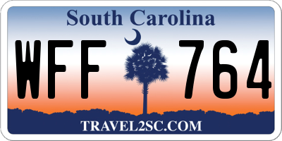SC license plate WFF764