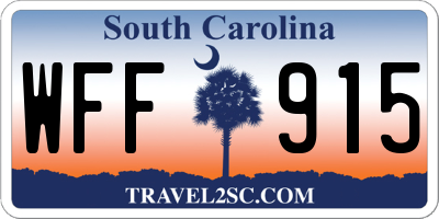 SC license plate WFF915