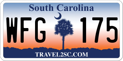 SC license plate WFG175