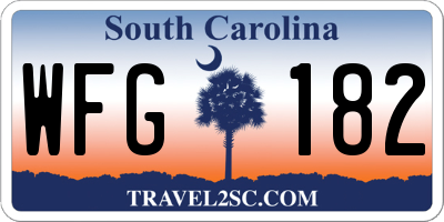 SC license plate WFG182