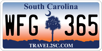 SC license plate WFG365