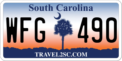 SC license plate WFG490