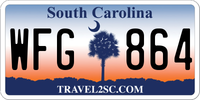 SC license plate WFG864