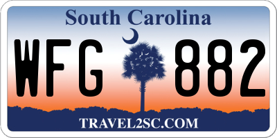 SC license plate WFG882