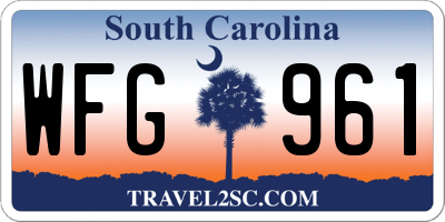 SC license plate WFG961