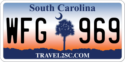 SC license plate WFG969