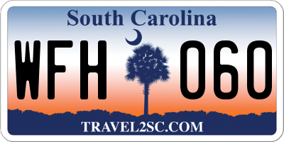 SC license plate WFH060