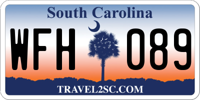 SC license plate WFH089