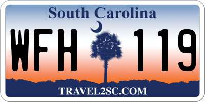 SC license plate WFH119