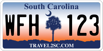 SC license plate WFH123