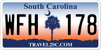 SC license plate WFH178