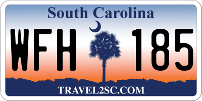 SC license plate WFH185