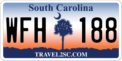 SC license plate WFH188