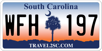 SC license plate WFH197