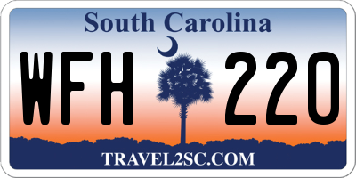 SC license plate WFH220