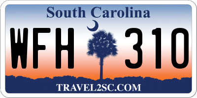 SC license plate WFH310