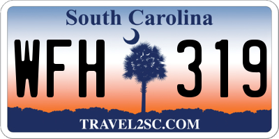 SC license plate WFH319