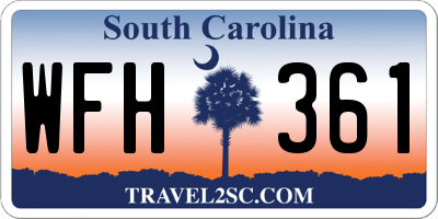 SC license plate WFH361
