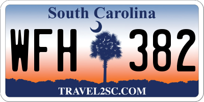 SC license plate WFH382